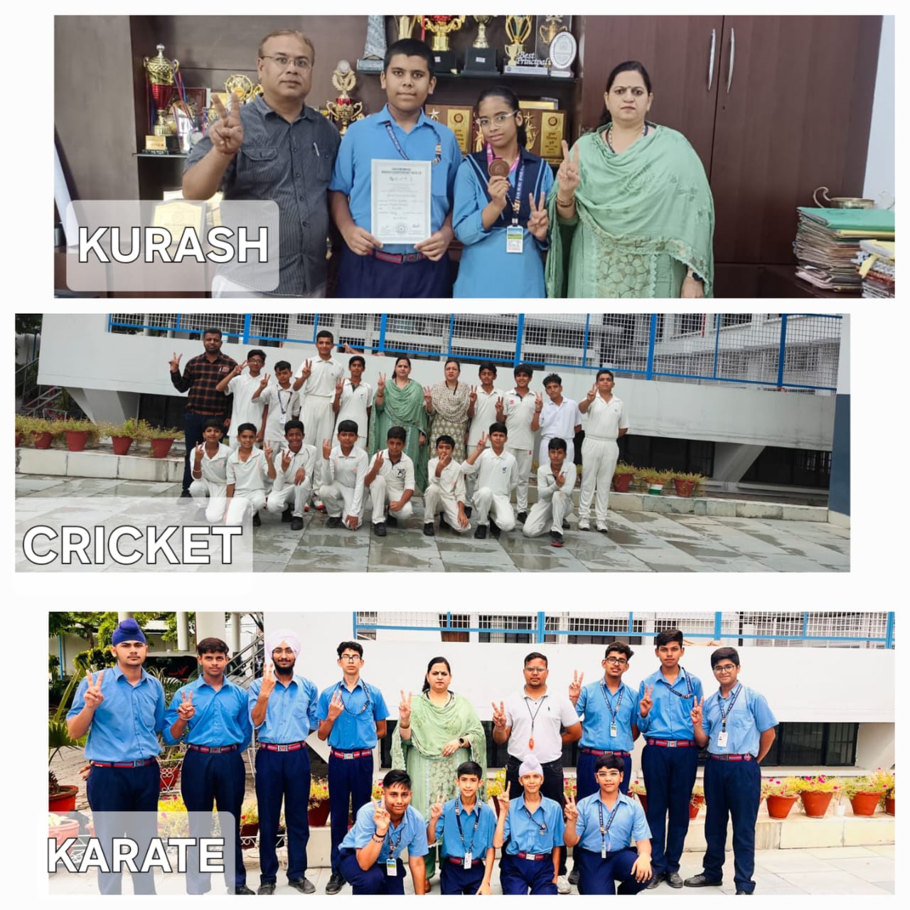 Pursuing sports with passion and commitment , BVM Kitchlu Nagar Champs Emerged Victorious in Zonal  Cricket , Karate And Sub Junior National Kurash Championship